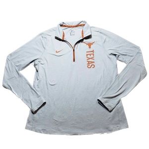 Texas Longhorns Shirt Womens XL Gray Long Sleeve Quarter Zip Nike Dri Fit